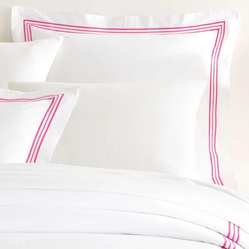 Pine Cone Hill Juego de fundas de almohada Fuchsia Trio, tamaño estándar, patrón de rayas rosadas Fucsia
