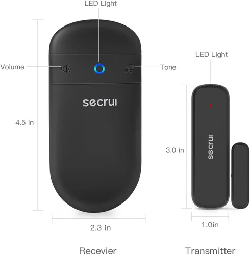 Miniatura 6 de SECRUI - Timbre de puerta, timbre con sensor abierto de puerta para negocios/hogar al entrar, volumen ajustable, fácil instalación, rango de 400