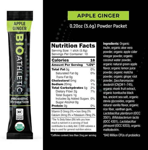 Miniatura 3 de Mezcla de bebida de hidratación con probióticos + electrolitos, con vitaminas D y B12, USDA orgánico, certificado NSF para deporte, sutil sabor a