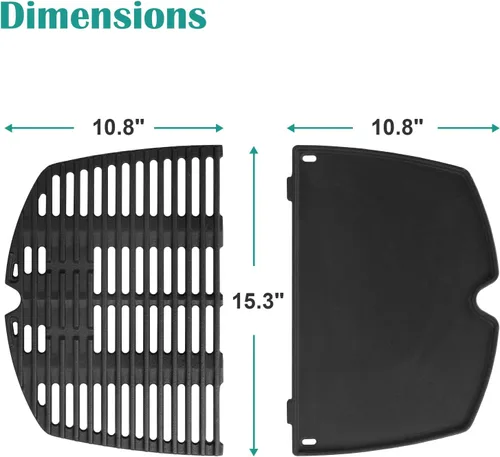 Miniatura 2 de Tubo de quemador de parrilla 41862, rejillas de hierro fundido 7645/65811 y plancha 6559 para Weber Q200, Q220, Q2000 Q2200 Series, 396000, 396001