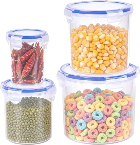 Miniatura 24 de KIGI Pequeño recipiente de plástico para almacenamiento de alimentos para aperitivos, almuerzo y preparación de comidas, sin BPA, tapas herméticas
