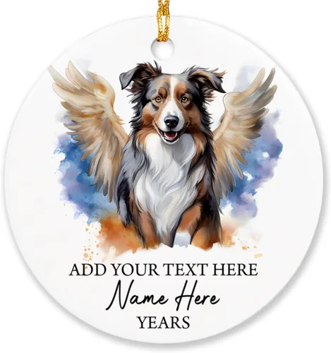 Miniatura 14 de Airedale Terrier - Adorno personalizado de alas de ángel para perro, regalo de pérdida de condolencias de mascotas, adorno de Navidad conmemorativo