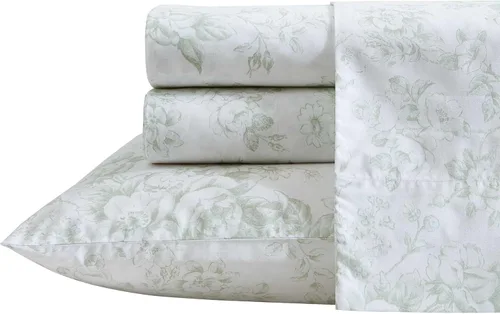 Miniatura 35 de Laura Ashley - Sábanas King, Juego de Ropa de Cama de Percal de Algodón, Ligero y Transpirable para el Hogar (Emogene Naranja Quemado, King)