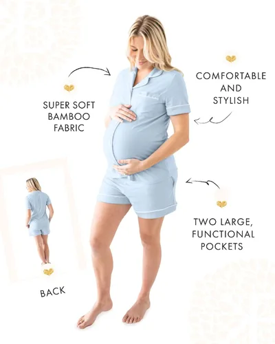 Miniatura 6 de Kindred Bravely Clea Classic - Conjunto de pijama de manga corta para maternidad y lactancia