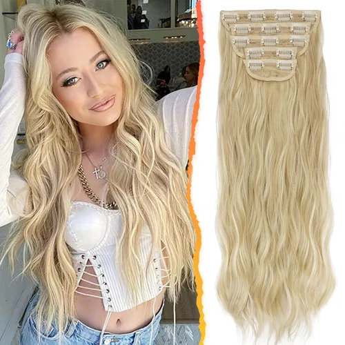 Miniatura 41 de BARSDAR Extensiones de cabello ondulado con clip, color marrón chocolate oscuro, extensiones de cabello con clip de 20 pulgadas para mujer, 5 piezas