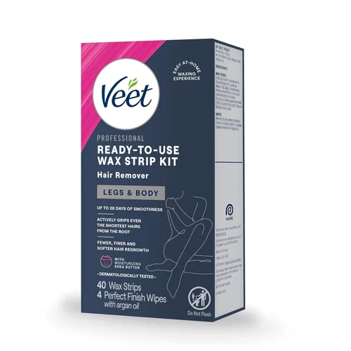 Miniatura 10 de VEET Tiras de cera de azúcar para depilación corporal de mujer, kit de depilación de bikini, púbico, dermatológicamente probado para áreas