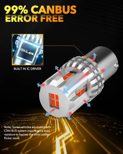 Miniatura 4 de OXILAM 1157 Bombillas LED de freno de 3000 lúmenes, extremadamente brillantes, 2057 7528 7507 BAY15D 1157, bombillas LED para luces traseras, luces