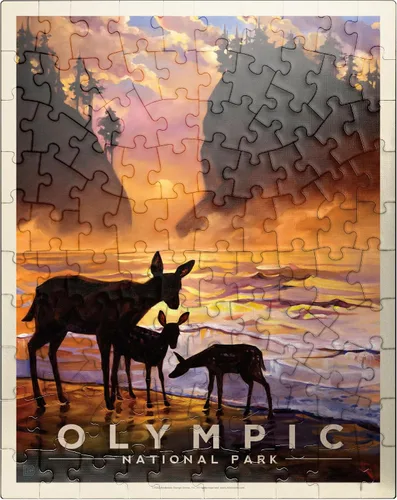Miniatura 8 de MyPuzzle Olympic National Park: Momento mágico, póster vintage, rompecabezas premium de 1000 piezas para adultos