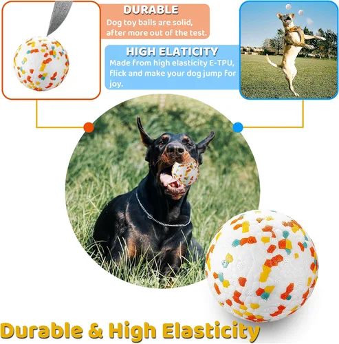 Miniatura 2 de Pelotas para perros, pelota de juguete indestructible para perros masticadores agresivos, pelota interactiva duradera de alta elasticidad