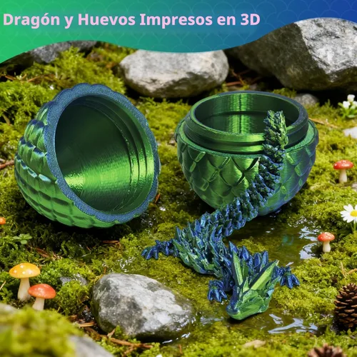 Miniatura 2 de Zobetro Dragón Impreso en 3D con Huevo Sorpresa, Dragón de Cristal Articulado en Huevo, Juguetes de Escritorio Fidget de Dragón Ejecutivo, Regalos