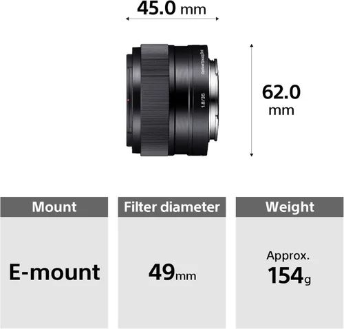 Miniatura 4 de Lente fijo de 1.37" y f/1.8, de la marca Sony