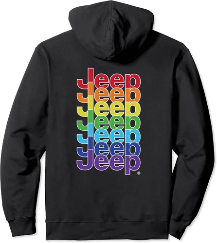 Miniatura 2 de Jeep Grille Pride Flag - Sudadera con capucha con logotipo blanco (dos caras), Negro