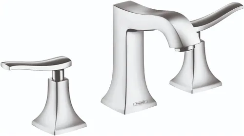 Miniatura 6 de hansgrohe Metris C 31073821 - Grifo de lavabo de baño de 3 agujeros de repuesto clásico fácil de limpiar en níquel cepillado cepillado níquel