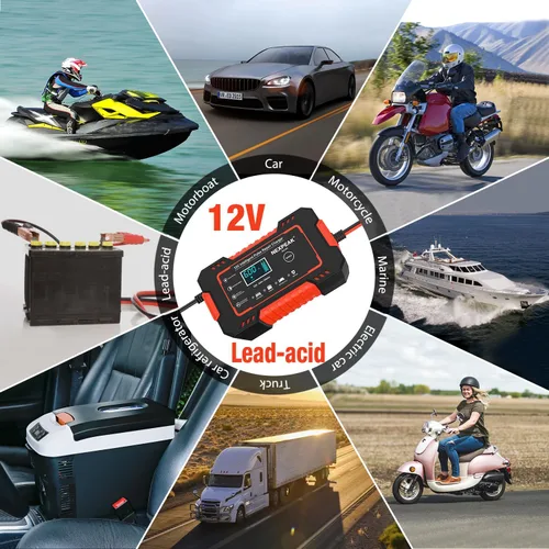 Miniatura 5 de NEXPEAK NC101 Cargador de batería para auto, cargador de batería inteligente de goteo 12V 6A, mantenedor de batería automotriz, desulfatador