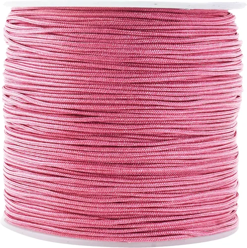 Miniatura 35 de Mandala Crafts Cordón de satén de nailon para la fabricación de joyas, 0.079 in, 55 yardas, cuerdas rojas de nailon, cordón de nudo chino para hacer