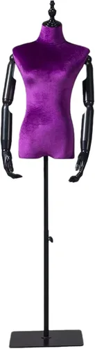 Miniatura 12 de Female Mannequin Torso with 140-185 Cm Adjustable Height Stand, Shoulders 39 Cm /Bust 86 Cm / Waist 64 Cm / Hip 84 Cm(Brown,with arms)