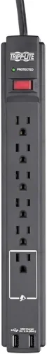 Miniatura 4 de Ladrón de 4 enchufes Negro con USB Negro