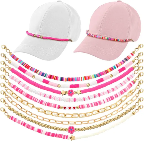 Miniatura 15 de Geyoga 9 unidades de cadenas para sombrero de camionero, dijes de sombrero de camionero para mujeres y hombres, decoración de billetes, cadena