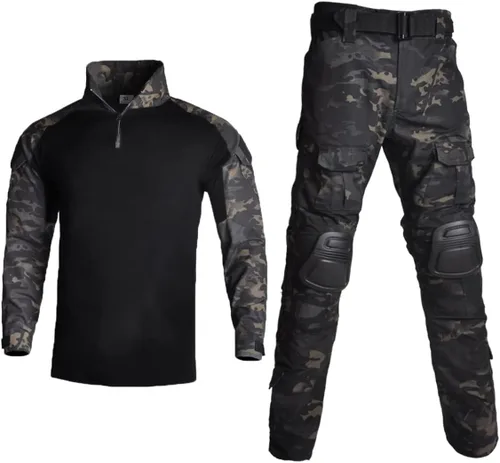 Miniatura 2 de HAN·WILD Traje táctico de uniforme militar para hombre, camisas y pantalones de combate Airsoft Paintball Ropa con rodilleras