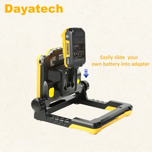 Miniatura 2 de Trípode inalámbrico LED luz de trabajo compatible con Dewalt y Milwaukee batería de 18-20V sin parpadeo, 4000 LM 25 W brillo ajustable, base