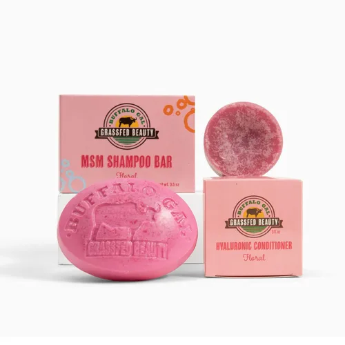 MSM Barra de champú + barra de acondicionador de cabello hialurónico, champú y acondicionador de barra sólida para el crecimiento del cabello, sin