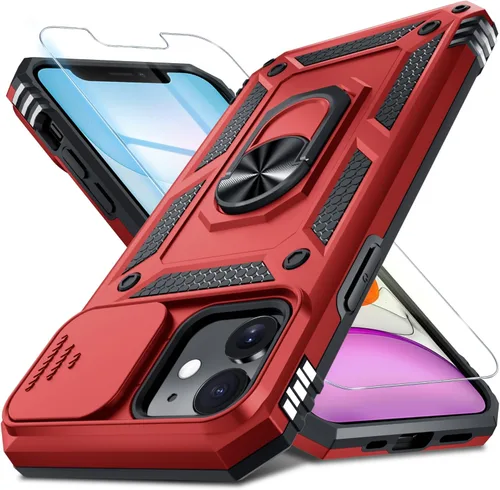 Miniatura 152 de Janmitta - Funda para iPhone 14 Pro con cubierta deslizante para lente de cámara incorporada + protector de pantalla, funda de cuerpo completo