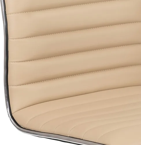 Miniatura 10 de Flash Furniture - Silla de oficina giratoria sin reposabrazos, de color tostado, acanalada, de diseño, respaldo bajo Bronceado/Cromo