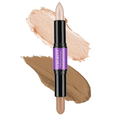 Miniatura 12 de CCbeauty Barra de contorno mate 2 en 1, barra corrector de doble resaltado, kit de resaltado y contorno, barras bronceadoras para maquillaje