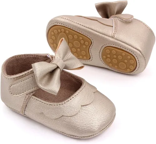 Miniatura 3 de Zapatos Mary Jane para bebés y niñas, suela de goma antideslizante, zapatillas de ballet para vestido de princesa, zapatos de boda, zapatos de cuna