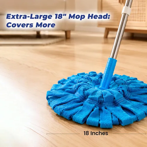 Miniatura 2 de EaseYourDay Trapeadores giratorios autoescurridores, escurrir con trinquete manos libres, mopa de microfibra con 1 repuesto adicional