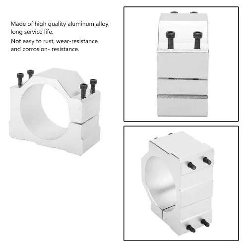 Miniatura 4 de Soporte de motor CNC, abrazadera de montaje de motor de husillo de aluminio con tornillos, juego de herramientas para husillo CNC grabado máquina