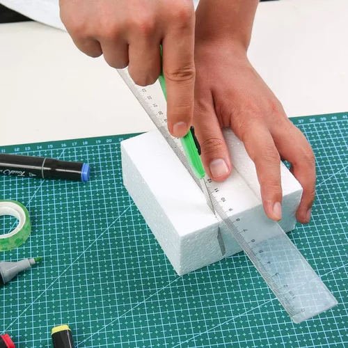Miniatura 5 de Crafare Bloques de espuma para manualidades de 4 x 4 x 2 pulgadas, paquete de 24 ladrillos de poliestireno para artes y manualidades, proyectos