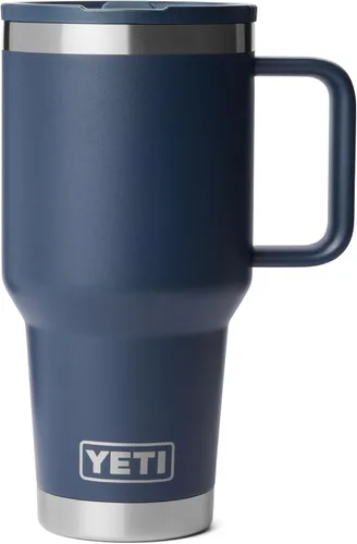Miniatura 14 de YETI Rambler - Taza de viaje de 30 oz con tapa con pajita abatible - Acero inoxidable, aislada al vacío, a prueba de fugas, compatible con Negro