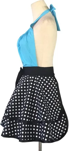 Miniatura 4 de Hyzrz Lindo delantal retro vintage de criada a lunares delantales de cocina para mujeres, damas y niñas (azul)
