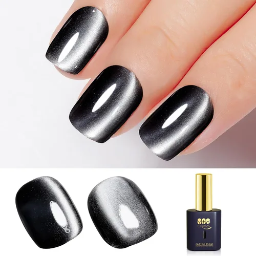 Miniatura 28 de YTD Likomey Juego de esmaltes de uñas de gel Cat Eye, 8 colores de verano con purpurina magnética de cristal con barra magnética, plateado, verde