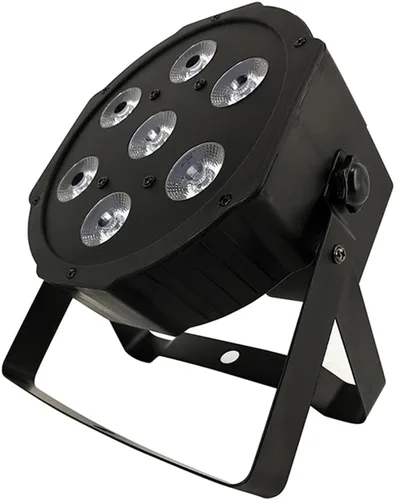 Miniatura 2 de Aleación de aluminio Led Flat Stage Par 7x18W Luces de escenario DJ con control Dmx512 RGBWA UV 6in1 luces, bueno para escenarios de DJ, clubes