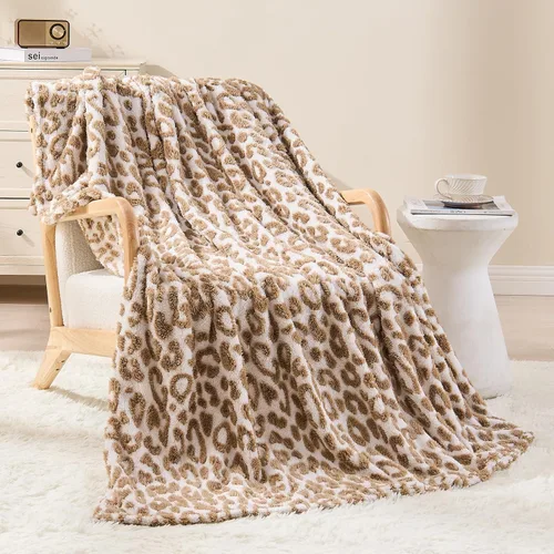 Miniatura 11 de FY FIBER HOUSE Manta de forro polar de franela de microfibra con estampado de guepardo 3D, 90 x 108 pulgadas, púrpura Leopardo morado
