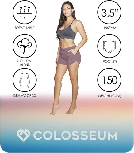 Miniatura 5 de Colosseum Simone - Pantalones cortos deportivos de mezcla de algodón para mujer, para yoga y correr