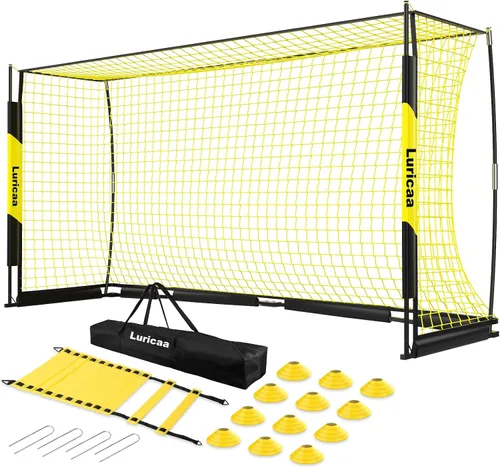 Miniatura 8 de Portería de fútbol plegable, 12×6 pies / 16×7 pies. Portería de fútbol portátil para el patio trasero, con configuración rápida, incluye 1 bolsa