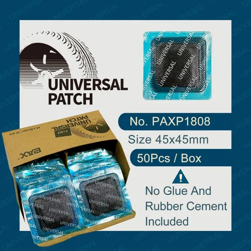 Miniatura 2 de PAX 50 parches cuadrados universales de reparación de tubos y neumáticos de 1.772 x 1.772 in, para neumáticos radiales y sesgados en motocicleta