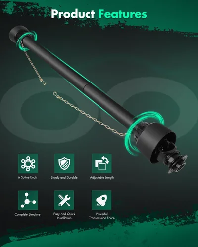 Miniatura 4 de SCITOO Eje de transmisión PTO amarillo de 27.5"-40.55", eje de transmisión PTO de 1-3/8" con 6 estrías en ambos extremos, eje de transmisión PTO