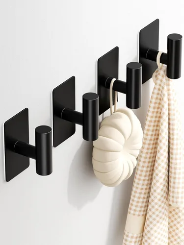 Miniatura 13 de GWAAZXGZ Ganchos para toallas para baños, paquete de 4, acabado plateado cepillado, ganchos de pared adhesivos de acero inoxidable en forma de T