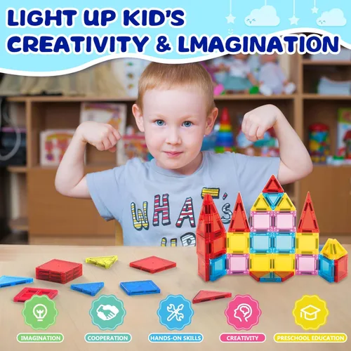 Miniatura 4 de Mini fichas magnéticas para niños, juego de construcción magnética, juguetes de viaje STEM para niños y niñas de 3 años en adelante, juguete