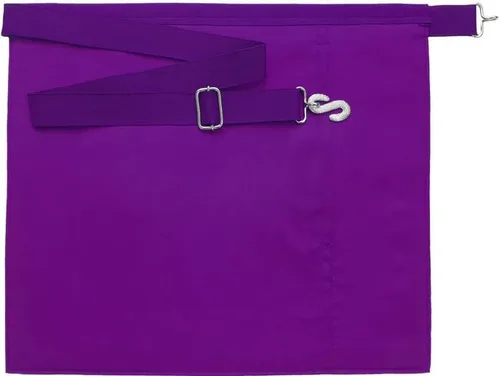 Miniatura 2 de Delantal del Consejo de Miembros de Piel de Cordero - Morado y Blanco, Blanco