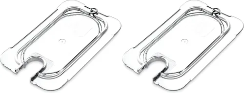 Carlisle FoodService Products StorPlus StorPlus - Tapa universal de policarbonato con muescas, superficie plana con muescas, transparente (paquete