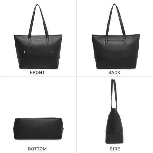 Miniatura 3 de 3 bolsos y bolsos de mano para mujer, bolso cruzado grande de piel sintética con asa superior, bolso de hombro con cartera