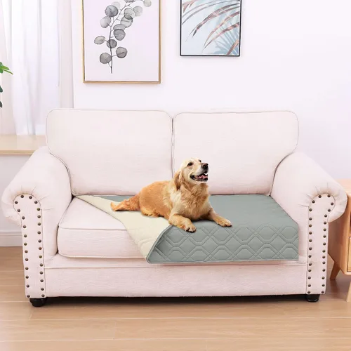Miniatura 73 de hyha Manta impermeable para perros, manta reversible para cama de mascotas, funda suave para sofá/sillón lavable para perros, fundas impermeables