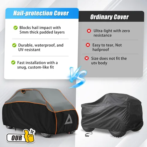 Miniatura 7 de Cubierta ATV para protección contra granizo, 96 pulgadas, resistente 4 ruedas, protección para todo tipo de clima, compatible con Polaris, Honda