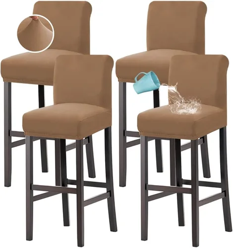 Miniatura 9 de H.VERSAILTEX Funda para taburete de bar 100% impermeable, elástica, funda para taburete de mostrador, funda para silla de pub, para comedor