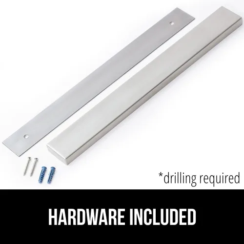 Miniatura 3 de GORILLA GRIP Soporte magnético de acero inoxidable para cuchillos de pared, 24 pulgadas, barra magnética para cuchillos, herramientas, suministros
